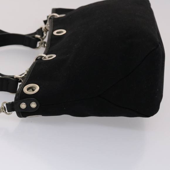 BURBERRY Blue Label Hand Bag Canvas 2way Black Auth ki3052 - Picture 5 of 16